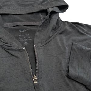 Nike Yoga CZ2217-010 Full Zip Hoodie Mens Med Heather Black Poly/Spandex EUC